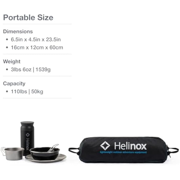 Helinox Table One Hardtop Large | Weather resistant, Lightweight and Collapsable, Portable, Outdoor Camping Table - Supports up to 50 kg in weight (Black)