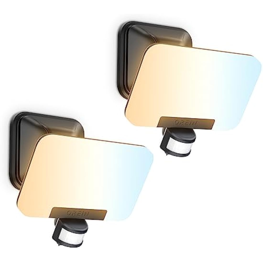 OREiN Security Lights Outdoor Motion Sensor, 24W Warm/Nature/Cool White Adjustable 2800 Lumen PIR Motion Sensor Floodlight, IP65 Waterproof, Outside Light Mains Powered for Garden, Patio. 2 Pack