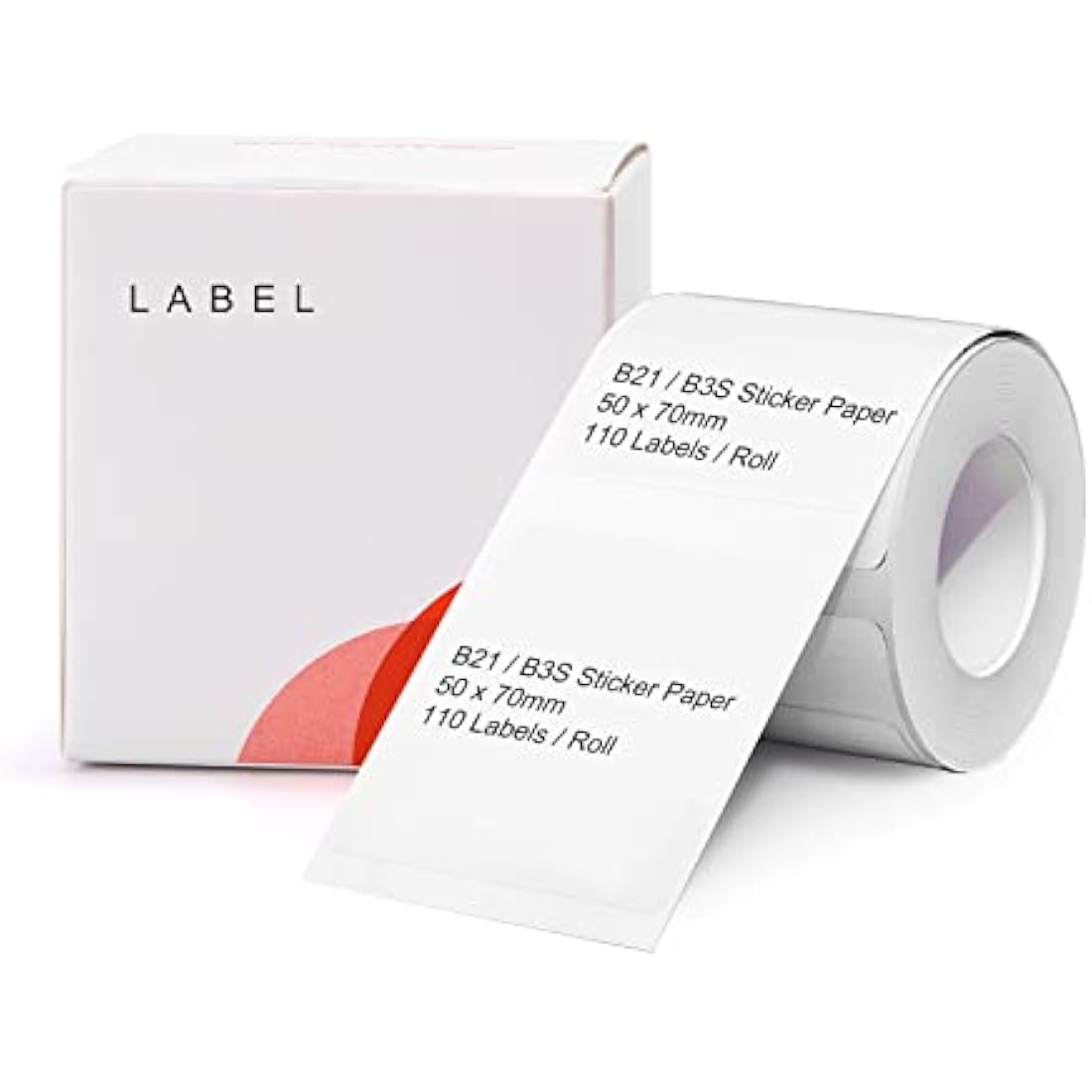 NIIMBOT B21/B3S Lable Maker Tape 1.97" x 2.76" (50×70mm) Waterproof Sticker Paper Shipping Address Labeling Replacement with Self-Adhesive,1 Roll of 110pcs (White)