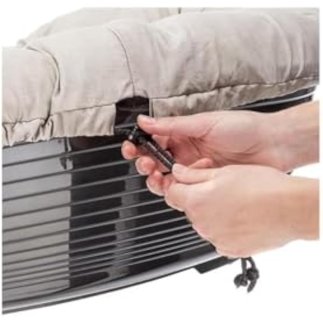 Ferplast Cushion for dog and cat bed SOFA' CUSHION 6 Padded spare cover for pet bed, Soft cotton washable, Adjustable with elastic cord, 73 x 55 x h 27 cm Grey