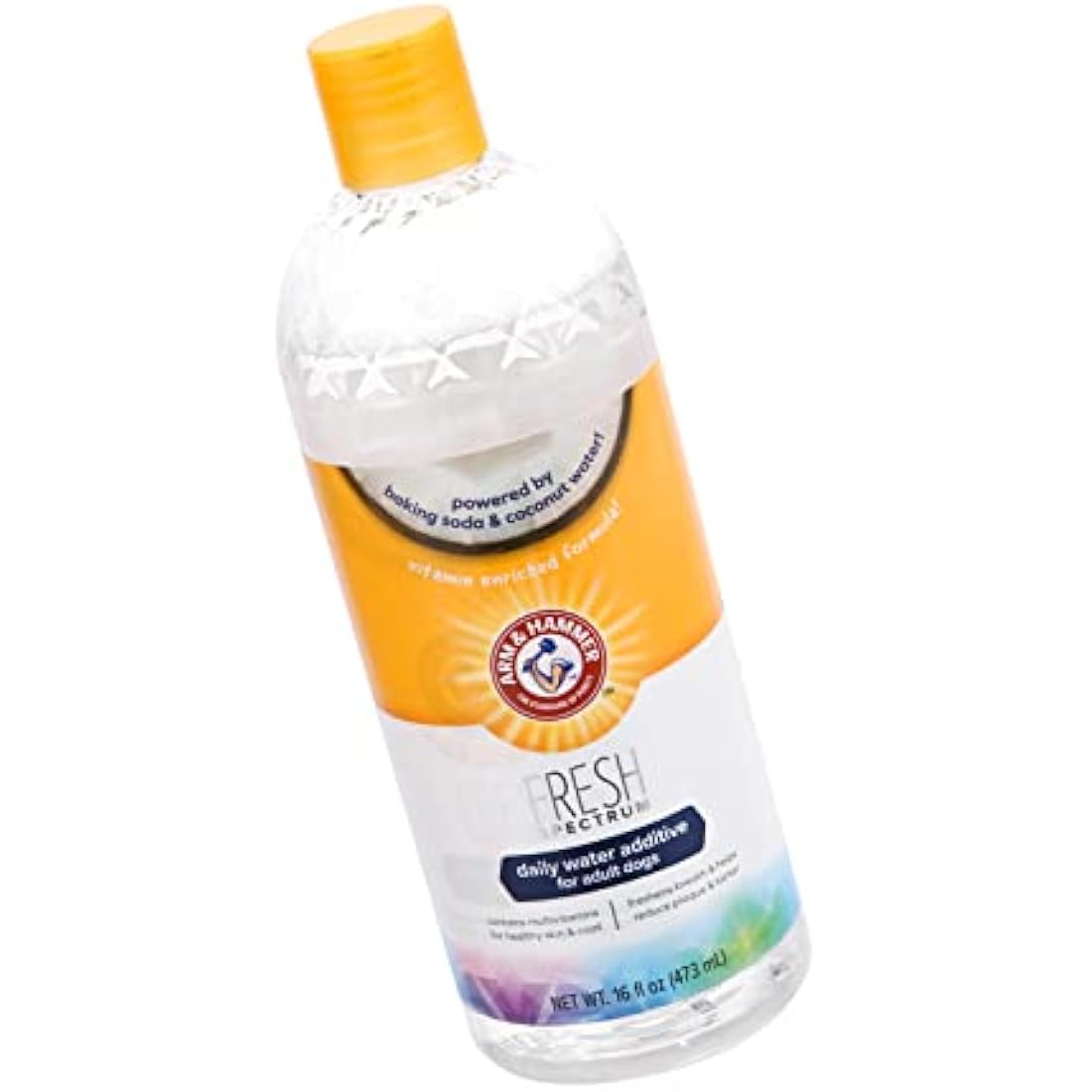 ARM & HAMMER Fresh Spectrum Coconut Mint Dog Water Additive, 473ml, Best Dental Care for Dogs, Removes Plaque & Tartar, Freshens Breath, Gum & Teeth Cleaning, No Brushing, Easy to Use Pet Oral Hygiene
