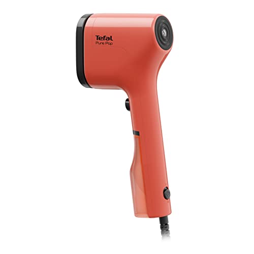 Tefal Pure Pop Slim Handheld Clothes Steamer, No Ironing Board Needed, Ready to Use in 15 Seconds, 70ml Detachable Water Tank, Travel Iron, Garment Steamer, Pink, DT2023