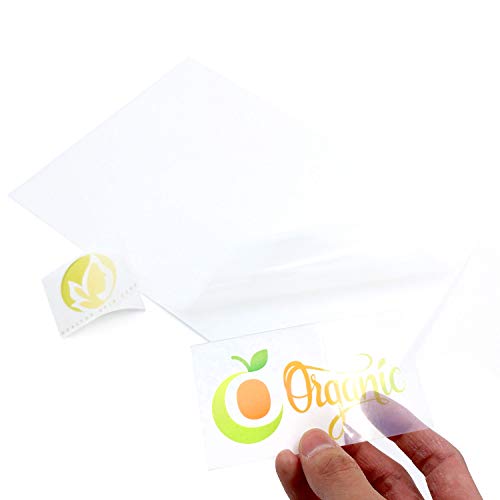 Evergreen Goods 100 Sheets A4 Waterproof Translucent Glossy Vinyl | Inkjet and Laser Printable | Semi-Transparent Low Opacity Self Adhesive PVC Sticker | Suitable for Cricut & Silhouette