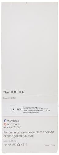 Lemorele 6-in-1 USB C Hub with 4K HDMI, Ethernet, 2 USB Ports, 100W PD Charging for MacBook Pro/Air M1, iPad Pro M1, Switch, Chromecast, PS4