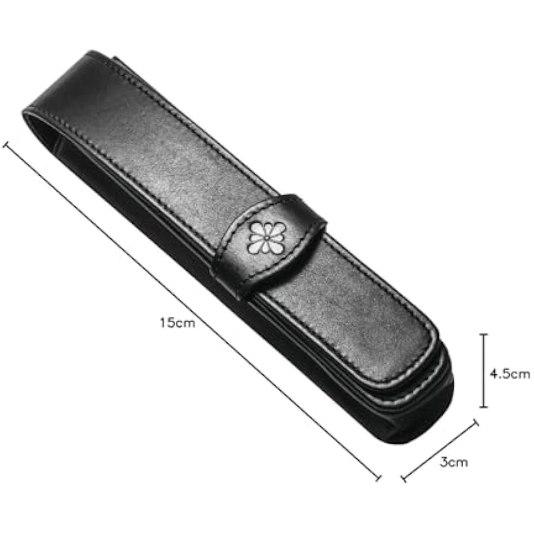 Diplomat D41000002 Leather Double Pen Case - Black