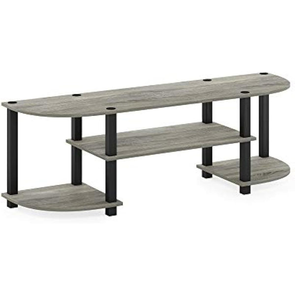 Furinno Turn-S-Tube Wide TV Entertainment Center, TV Unit, TV Stand, French Oak/Black, 120 (W) x 40 (H) x 34 (D) cm