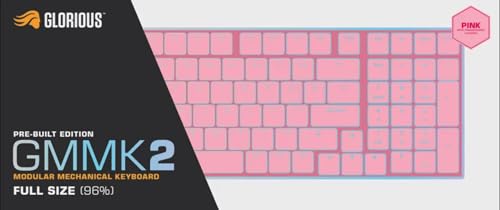 Glorious Gaming GMMK 2 Full Size (96%) - Mechanical Gaming Keyboard, Aluminium Frame, Customisable, Doubleshot Caps, Fox Switches, Per Key RGB, Full NKRO, English UK QWERTY Layout - Pink