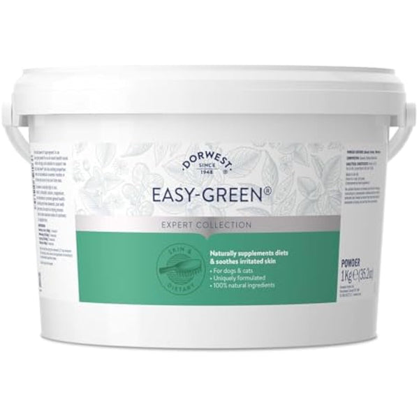 Dorwest Herbs Easy-Green Powder 1kg, Super Green Raw Diet Supplement for Dogs, Itch Relief for Dogs and Cats – Natural Supplement for Cats and Dogs with Allergies, (14DOR028)