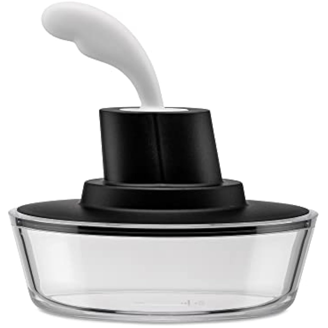 Alessi Ship Shape Container with Small Spatula in 18/10 Stainless Steel and Thermoplastic Resin, Black, 15,5cm