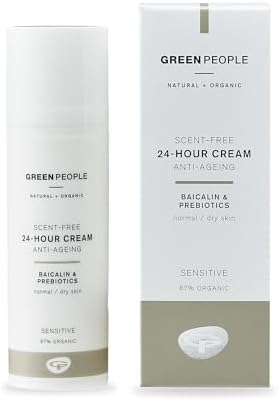 Green People Scent Free 24 Hour Cream - Day & Night Face Cream for Sensitive Skin - Firming - Vegan & Natural, 50ml