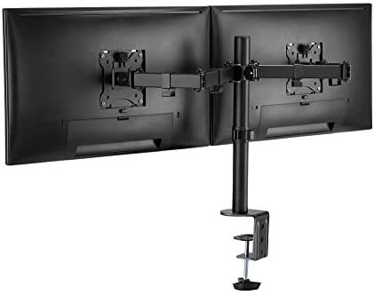 Amer Dual Monitor Stand for 17-32 inch VESA 75x75/100x100 Screens, Height Adjustable Monitor Arm with 2 Installation methods