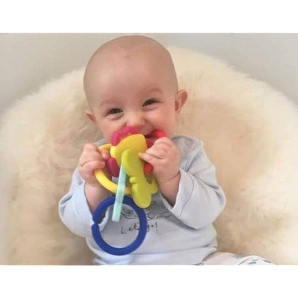 Gummee Link n Teethe, 3-6 Months Silicone Teething Rings & Teething Toys for Baby, Helps to Soothe Achy Baby Gums & Develop Sensory Skills - Baby Teething Toy, Ring Shaped Linking Teethers for Babies