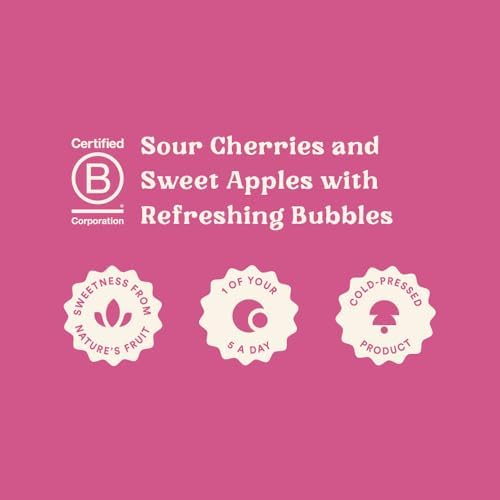 Flawsome! Lightly Sparkling Apple & Cherry Juice – No Added Sugar, 100% Cold-Pressed Wonky Fruit, Guilt-Free Fizzy Drink – Perfect for Refreshment or as a Mixer (24 x 250ml)
