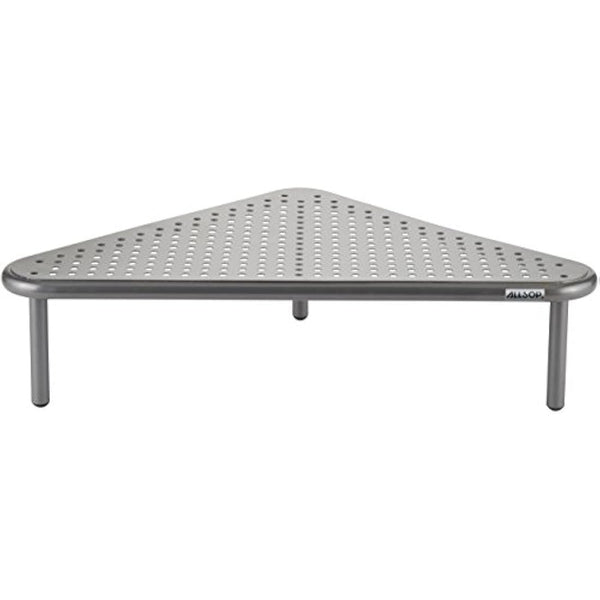 Allsop Metal Art Corner Monitor Stand, Holds 18kg (40 lbs), Great for Small Offices - Silver (06478)