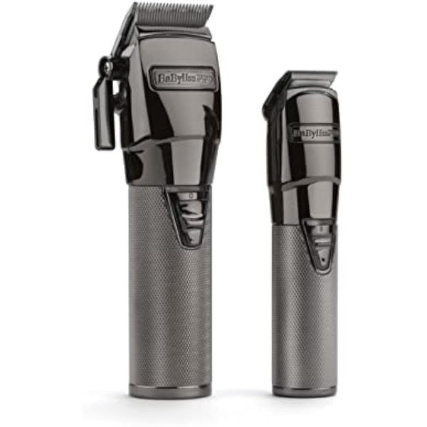 BaBylissPRO Cordless Super Motor Hair Clipper and Trimmer, Professional Mens Grooming Set, Precision Japanese Steel Blades, 6 Guides Cutting Grades 1-6, BAB8705U, Black