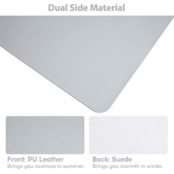 Desk Pad Large, DOBAOJIA Desk Mat, Laptop Mat, Writing Pad, Desk Blotter, Extended Mouse Mat, Large Mouse Pad for Office/Home, PU Leather Waterproof +Suede Non-Slip 27.5" X 13.8" (Grey)