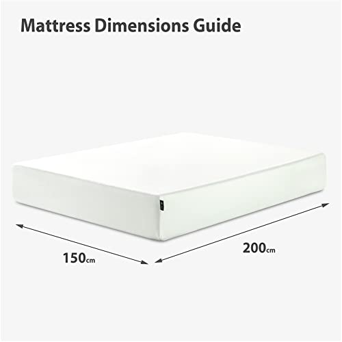 ZINUS Single Mattress - Memory Foam - 90x190cm/3x6ft - Height 13cm/5in - Medium Firmness - Orthopaedic Support with Comfort foam - Green tea Designed in UK standards