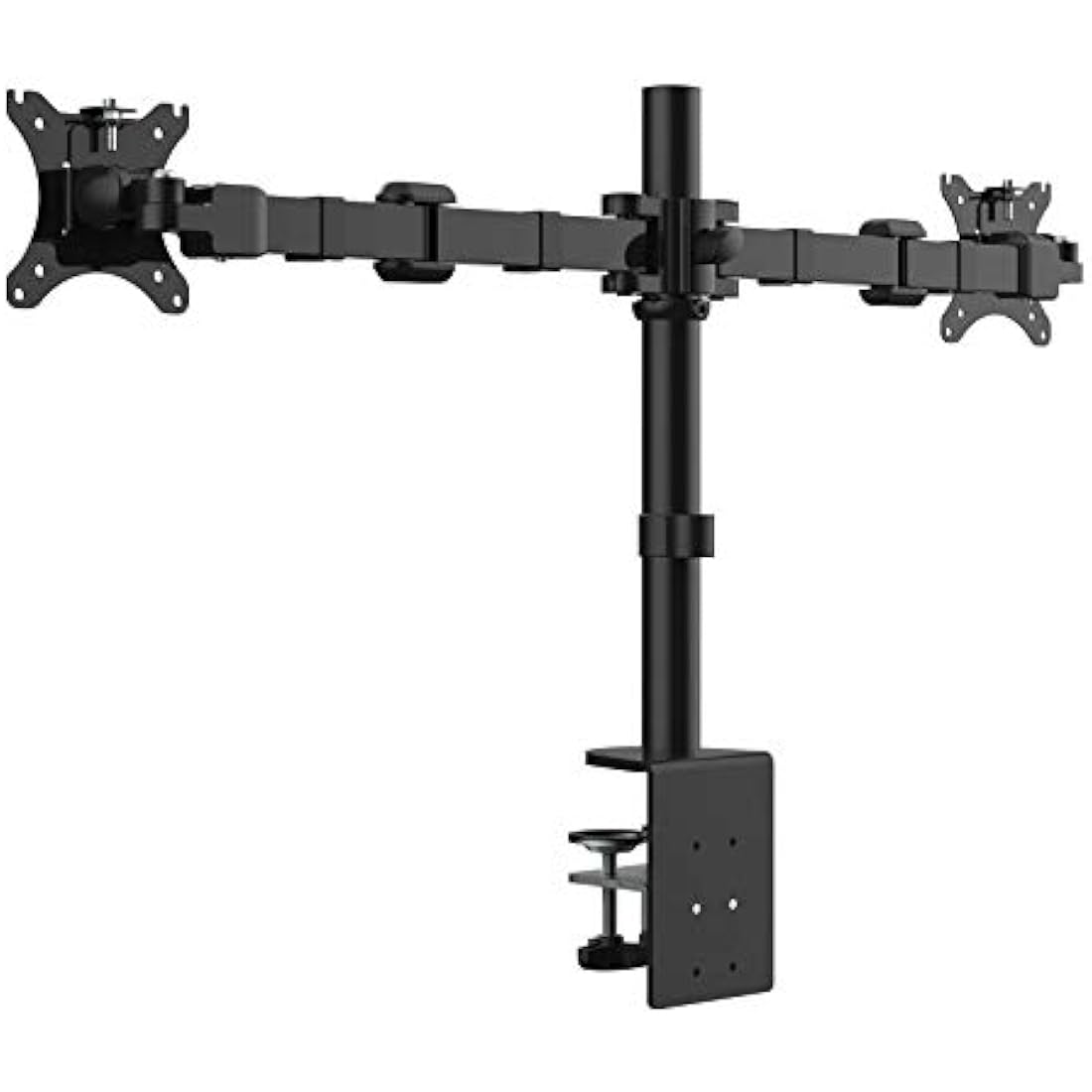 FLEXIMOUNTS D1D Full Motion Dual Arm Desk Monitor Mount Stand Fits 10"-27" LCD Computer Monitor,Clamp Mounting, 22 lbs Loading capacity