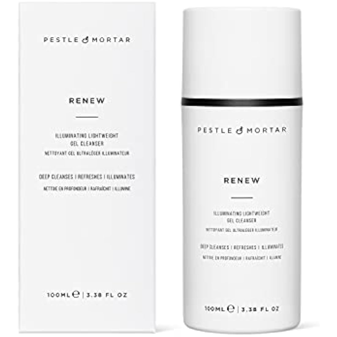 Pestle & Mortar Renew Gel Face Cleanser, Non-Foaming Gentle Face wash for Sensitive Skin | 100% Natural with Super-Enzyme, Vegan & Cruelty-Free 100ml
