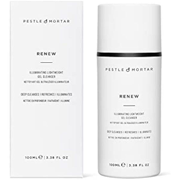 Pestle & Mortar Renew Gel Face Cleanser, Non-Foaming Gentle Face wash for Sensitive Skin | 100% Natural with Super-Enzyme, Vegan & Cruelty-Free 100ml