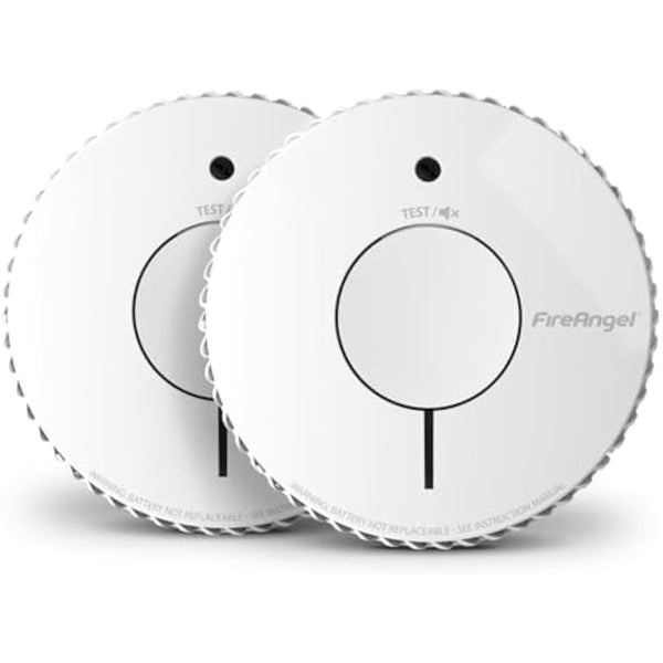 FireAngel Optical Smoke Alarm 2-Pack - FA6620 10-Year Battery Smoke Alarms for Home with Test/Silence Button - Replacement for FireAngel ST-622/ST-620 - Early Smoke Detector Fire Alarm - White