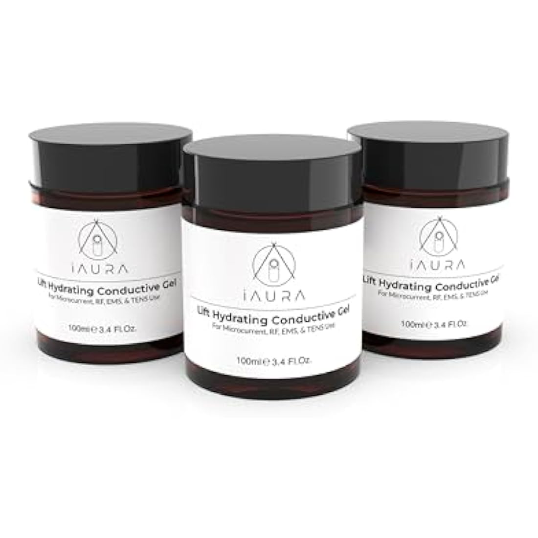 iAURA LIFT Hydrating Conductive Gel - Soothing Moisturiser for Face & Body | Suitable for Microcurrent, EMS, RF, and TENS Use | Hydrate and Nourish Your Skin - 3 Pack