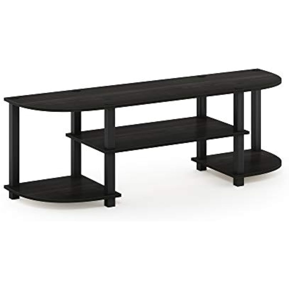 Furinno Turn-S-Tube Wide TV Entertainment Center, TV Unit, TV Stand, Espresso/Black, 120 (W) x 40 (H) x 34 (D) cm