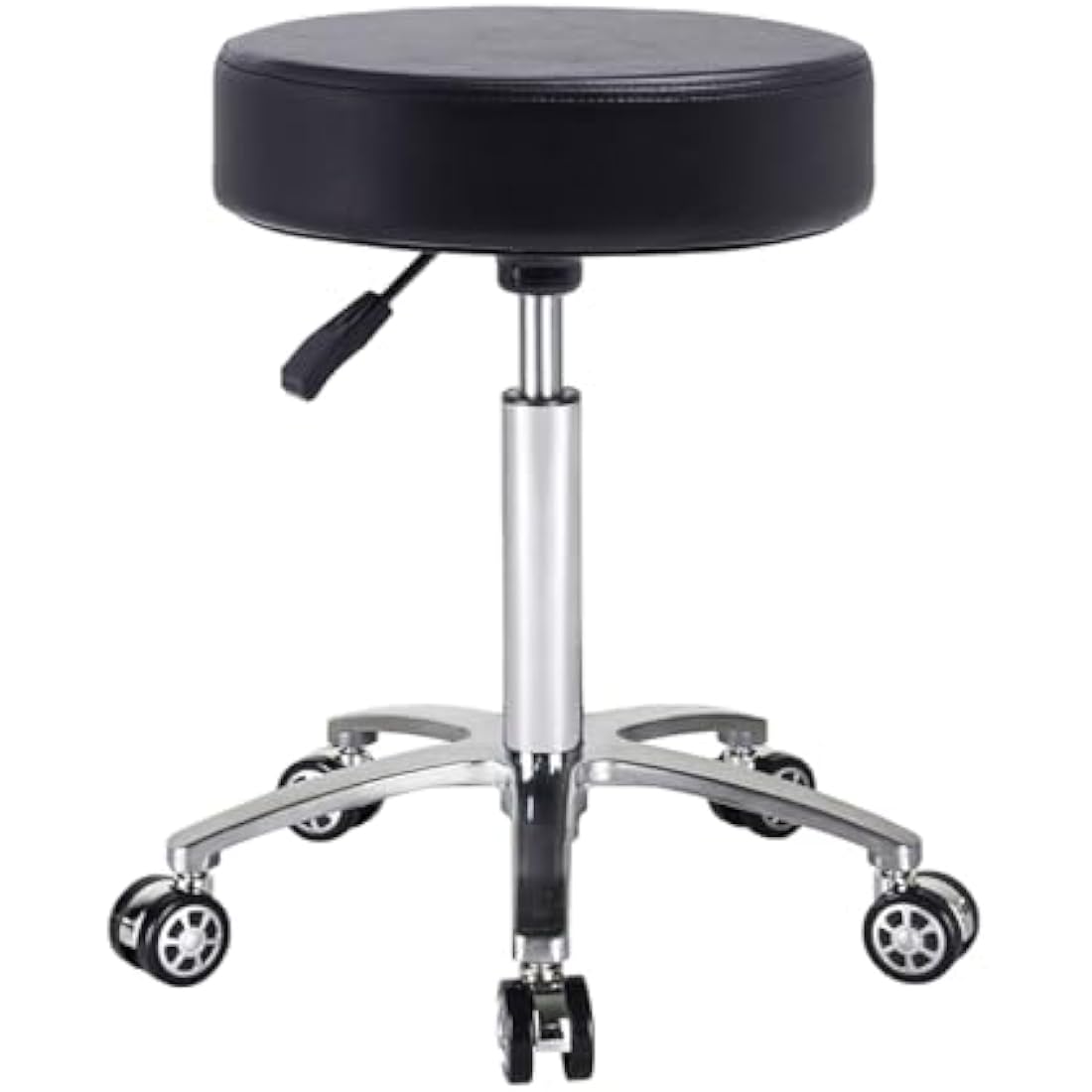 Antlu Massage Stool Chair on Wheels for Beauty Kitchen Salon Home Office, Adjustable High Rolling Swivel Stool (Black)