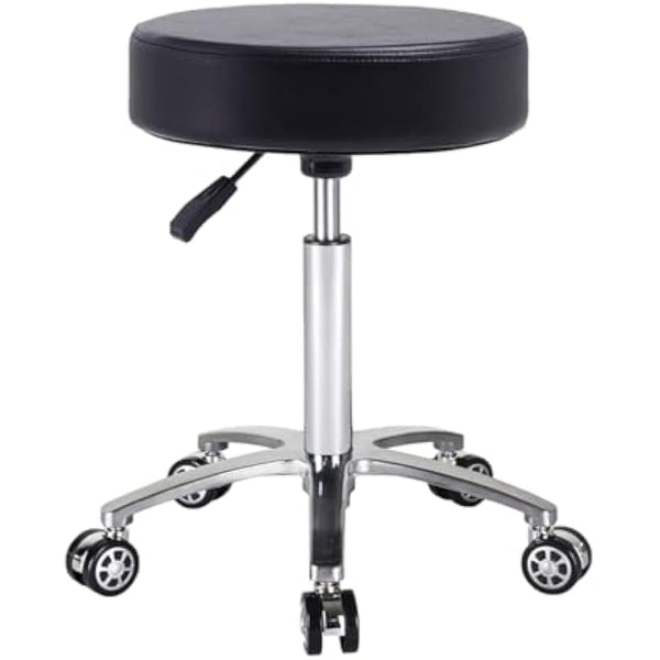 Antlu Massage Stool Chair on Wheels for Beauty Kitchen Salon Home Office, Adjustable High Rolling Swivel Stool (Black)