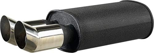 AutoStyle Steel Universal sport exhaust - 2x76mm DTM - 63,5mm connection, Schwarz