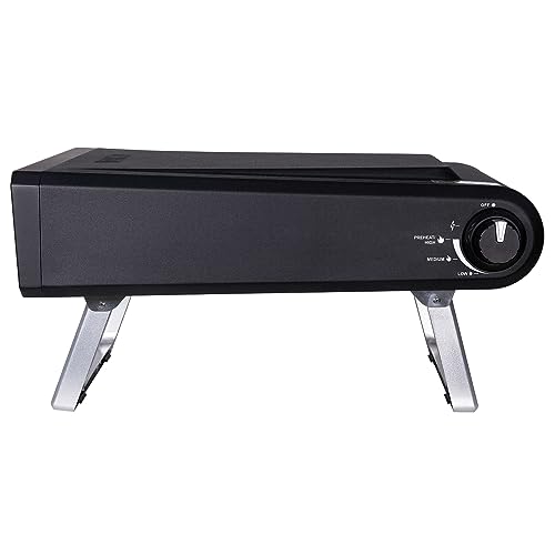 Zanussi ZPO1BPC Outdoor 12 Inch Wood Pellet Portable Wood Fired Pizza Oven with Paddle and Cover in Black, BBQ Oven & Smoker, Stainless Steel Foldable Legs