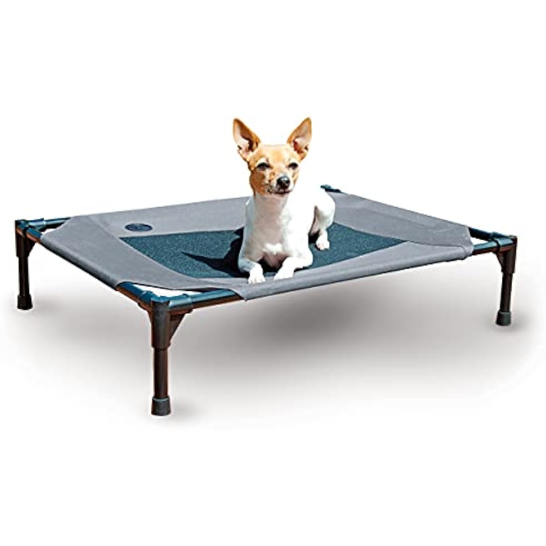 K&H Pet Products Cooling Elevated Dog Bed Outdoor Raised Cot with Washable Breathable Mesh, No-Slip Rubber Feet, Portable Cot Indoor Outdoor, Medium Grey/Black Mesh