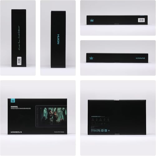 HUION Kamvas Pro 16(4K) UHD Graphic Tablet with Screen, 15.6-inch Monitor Full-Laminated Anti-Glare, Tilt Function 8192 Battery-Free Stylus PW517 for PC, Mac, Android