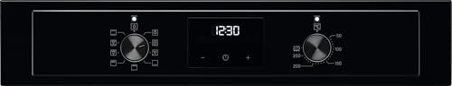 AEG 3000 Series Surroundcook Integrated Oven BEX335011B, 72L Multilevel Cooking, Turbo Grill, Defrost, Led Display, XL Baking Tray, Aqua Clean, Built-in Oven 590x560x550mm, Class A+++ Black