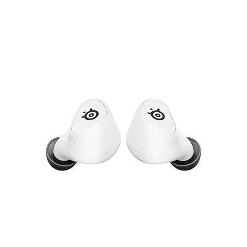SteelSeries Arctis GameBuds for PS5 - Wireless Gaming Earbuds - 2.4GHz + BT 5.3 - ANC/Transparency - IP55 Water Resistant - 40H Battery - Wireless Charging - PS5, PC, Switch 2, Mobile - White