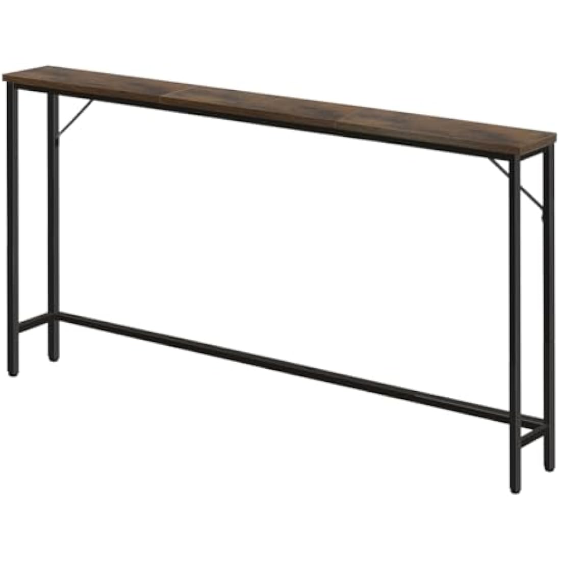 FURWOO Slim Console Table for Hallway Industrial Compact Display Table Sofa Table for Small Spaces(Rustic Brown)