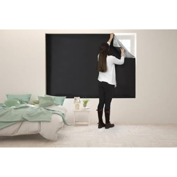Easynight Blackout Blind, 100% Light Blocking Fabric, Large, Fit Any Size/Shape Up To 200x145cm, Made to Measure Service Available, No Drill, Easy Use Temporary Permanent Anywhere