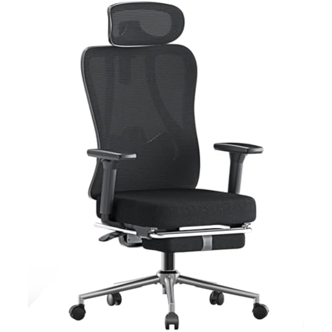 Hbada P3 Pro Ergonomic Office Chair with 2D Adjustable Lumbar Support, 3D Adjustable Headrest and Armrest, 135° Stepless Tilt Function, Black (with Footrest)