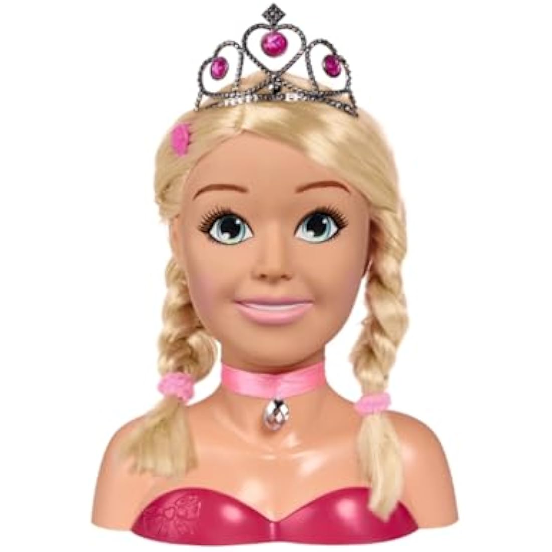 Simba 105560177 - Steffi Love Girls Princess Make-Up & Hairdressing Head, Styling Head with Make-Up, 5 x Hair Clips, 4 x Hair Bobbles, Brush and Princess Tiara, Over 15 Pieces, 26 cm, from 5 Years
