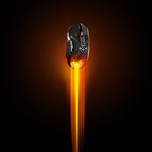 SteelSeries Aerox 5 Wireless - Holey RGB Gaming Mouse - Ultra-lightweight Water Resistant Design - 9 Buttons - Lag-free 2.4GHz / Bluetooth Wireless - 18K DPI TrueMove Air Optical Sensor