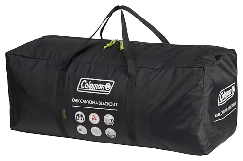 Coleman Oak Canyon 4 BlackOut Tent | 4 Man Family Tunnel Tent with 2 Special Darkened Bedrooms and Living area | 4 Person Camping Tent | 4500mm Waterproof | Sewn-in Groundsheet