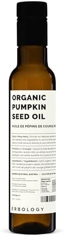 Erbology Organic Pumpkin Seed Oil 250ml - Cold-Pressed to a Traditional Recipe - Sustainably Sourced from Styria, Austria - Premium Quality