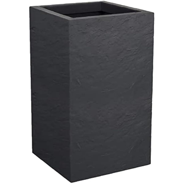 EDA Tall Square Planter, Anthracite Grey, 29,5 x 29,5 x 49,5 cm