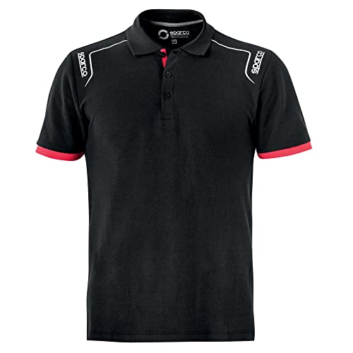 Sparco Portland Black Cotton Short Sleeve Work Polo Shirt