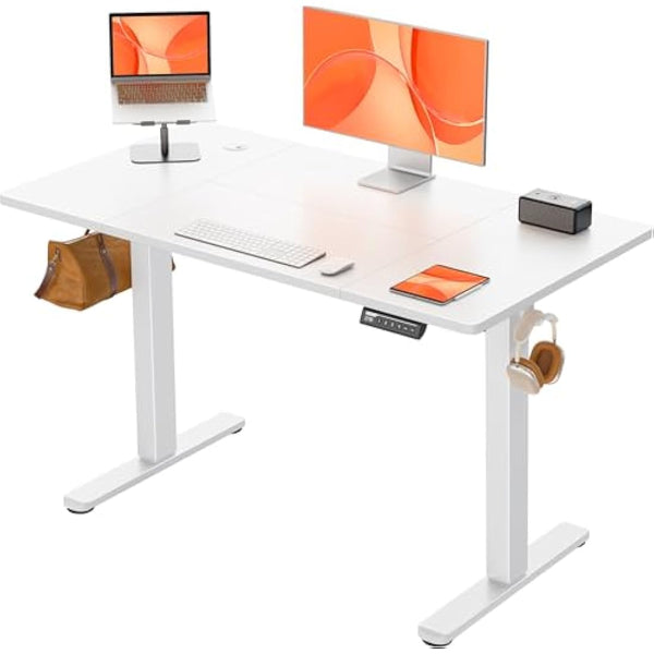 ErGear Electric Standing Desk Height Adjustable 120 x 60cm, Sit Stand Desk with 4 Memory Smart Pannel, Home Office Desk with Splice Board