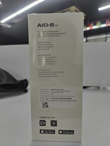 AIO-5 Lite Motorcycle Carplay Android Auto GPS Navigation System, BSD, STARVIS HDR 5" LCD, 60FPS,5G Wi-Fi BT, IP67 Waterproof, Support Siri Google Assistant, 24H Parking Mode, Dedicated App