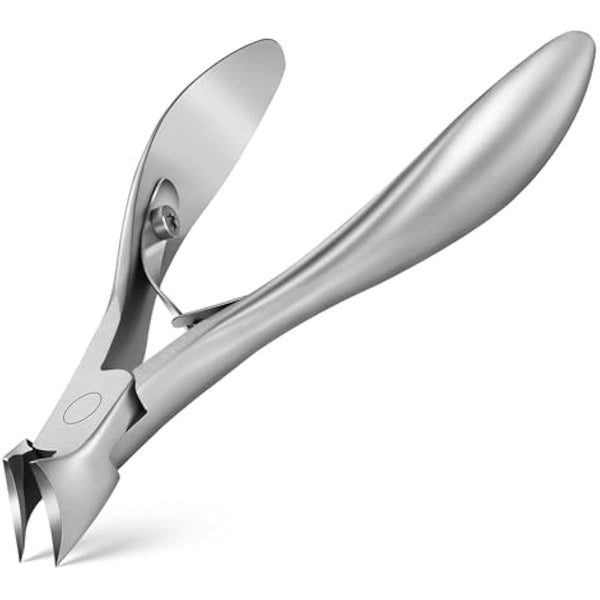 FERYES Toenail Clippers for Thick Nails, Toe Nail Clippers for Ingrown Hard Toe Nail Fingernail - Large Handle Stainless Steel Olecranon Fingernail Clipper, Silver