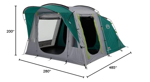 Coleman Oak Canyon 4 BlackOut Tent | 4 Man Family Tunnel Tent with 2 Special Darkened Bedrooms and Living area | 4 Person Camping Tent | 4500mm Waterproof | Sewn-in Groundsheet