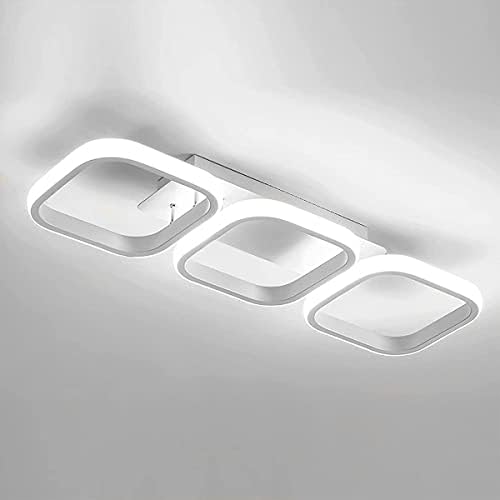 EIDISUNY Ceiling Light 3 Rectangles LED Latest Personality Simple White Modern Led Ceiling Light for Hallway Entrance Office Bedroom Kitchen Living Room Aisle - 54cm 33W Cool White Light 6000K (White)