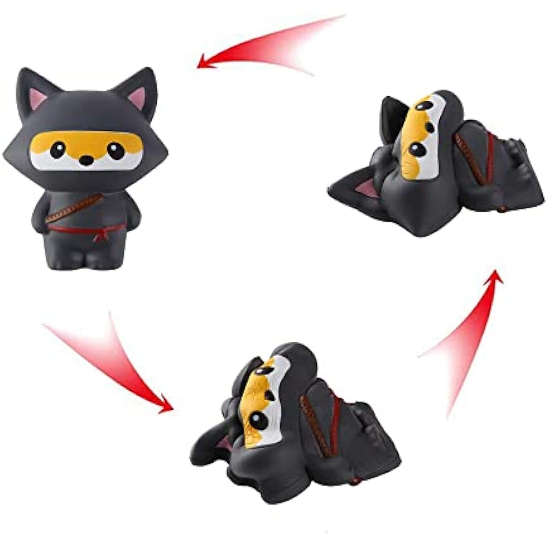 Anboor Squishies Ninja Fox Squishy Slow Rising Squeeze Toy Kawaii Scented Soft Squishies Animal Toys Prime 1Pcs